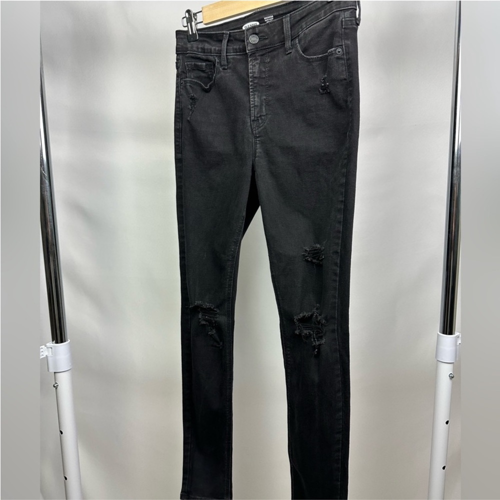 Old Navy Rockstar High Rise Super Skinny Jeans‎ Black Distressed Women's 4